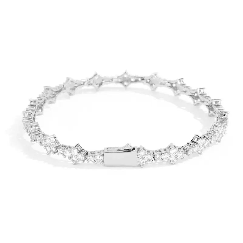 ✨ Gold Tennis Bracelet 6.5mm – CZ Clover Design, Gift for All