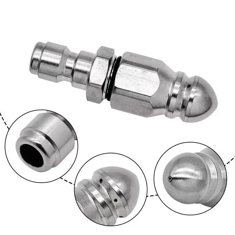 🚿 Powerful Stainless Steel Sewer Jetter Nozzle – Up to 5000 PSI for Deep Drain Cleaning! 💧
