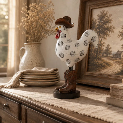 🤎Vintage Cowboy Rooster Sculpture