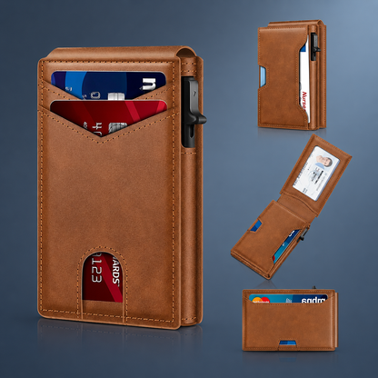 🧳Men's wallet - Pop-up card holder, cash slot and credit card slot