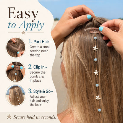 ✨ Mermaid Hair Chain Clip – Add Beachy Boho Charm to Any Hairstyle 🐚