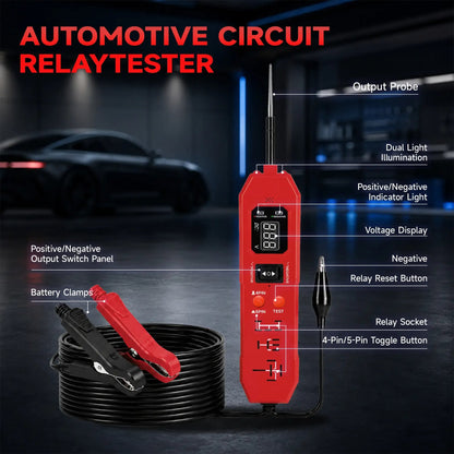 🔧Automotive Circuit & Relay Tester,12V/24V Vehicle Electrical Diagnostic Probe for Auto Repair