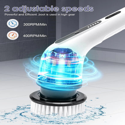 Cordless Electric Spin Scrubber with 9 Brush Heads