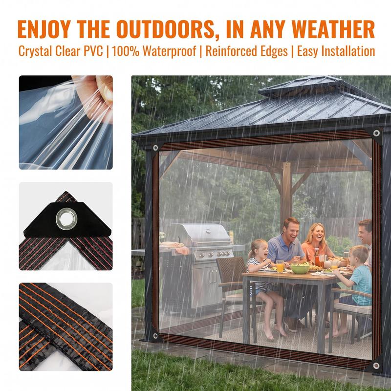 RainShield Pro™ Transparent Waterproof Tarp – Heavy-Duty Outdoor Cover with Secure Grommets