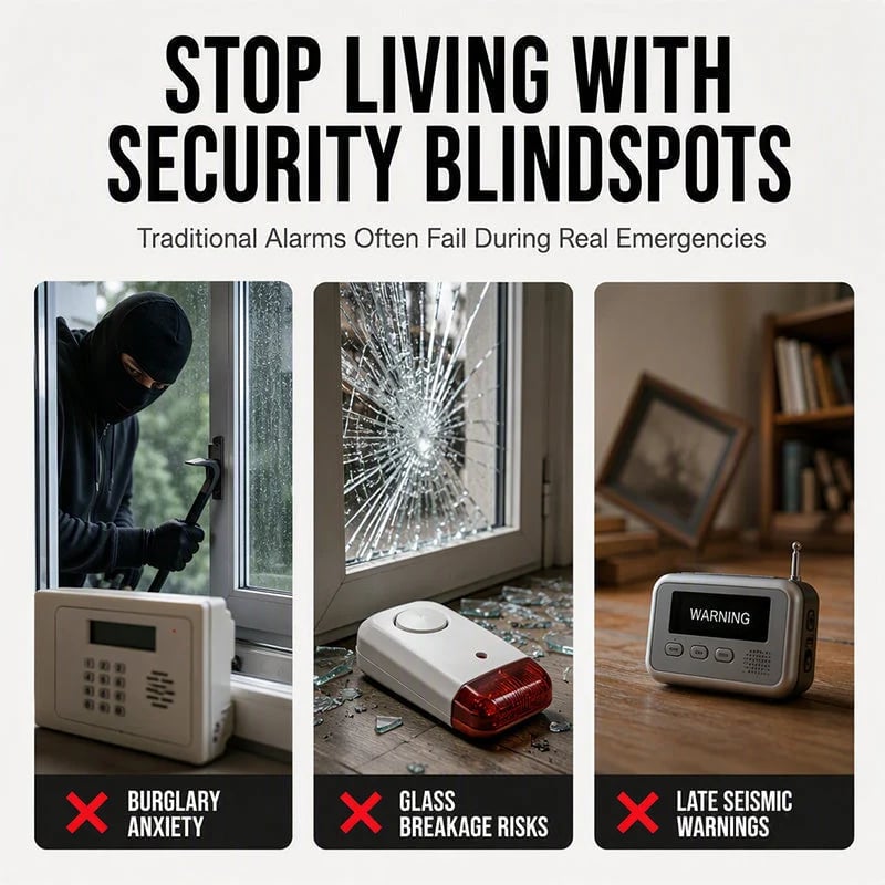 🚨 Wireless Door & Window Vibration Alarm – Smart Home Security Sensor
