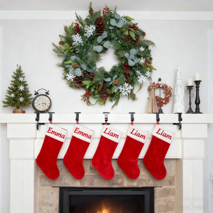Adjustable Stocking & Garland Fireplace Mantel Hanger