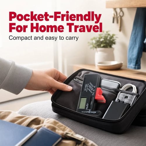 Digital Battery Checker – Large LCD display shows exact remaining power. Compact & portable – test before you toss! 🧪💪