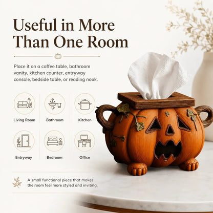 🏆Flash Sale⚡ 5K+ SOLD! 🎃 Pumpkin Halloween Tissue Box Cover-Turn Your Everyday Tissue Box Into A Spooky Fall Decoration