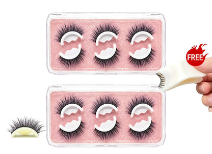 🎉2026 Sale Over 38K+ Sold!👁️Reusable Self-Adhesive False Eyelashes｜Glue-Free Natural Curly Press-On Lashes✨