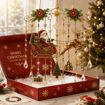 🔥 LAST DAY 49% OFF – 🎄Handmade Christmas Stained Glass Window Hanging | Tempered Stained Glass, K9 Crystal Drops & Ready-to-Hang Holiday Decor ✨
