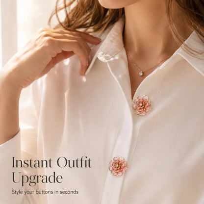 Flower Button Covers – Instant No-Sew Shirt & Blouse Upgrade