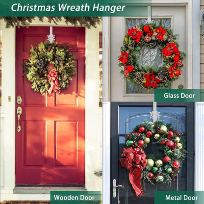 🎄 Metal Over The Door Wreath Hanger | Christmas Snowflake Tree Star Decor Hook🎅
