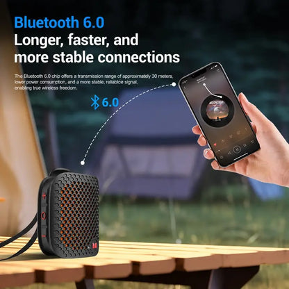 Portable Clip-On Bluetooth Speaker – Ultra-Light Wearable Sound with IPX7 Waterproof Protection