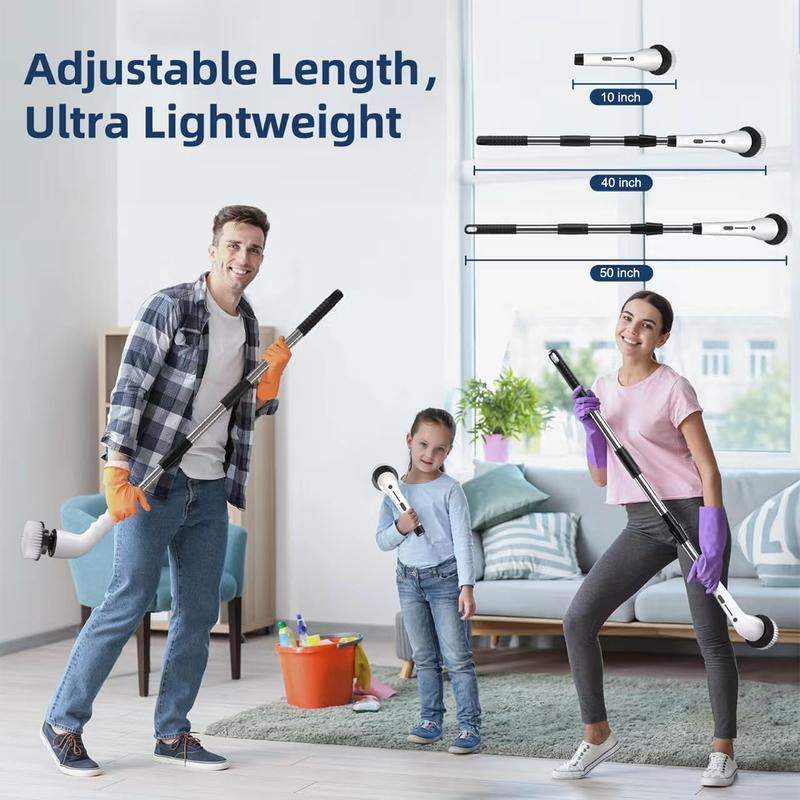 Cordless Electric Spin Scrubber with 9 Brush Heads