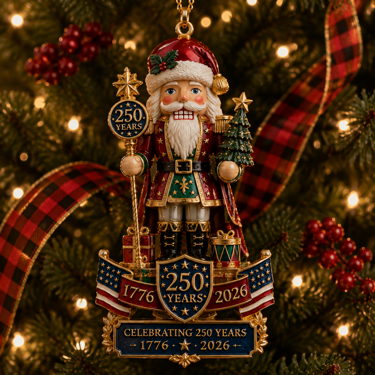🇺🇸🎄America 250th Anniversary Nutcracker Christmas Ornament Collection