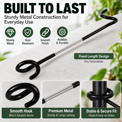 🌿 No-Drill Plant Pole Hanging Hook — Hang More Plants Without Tools