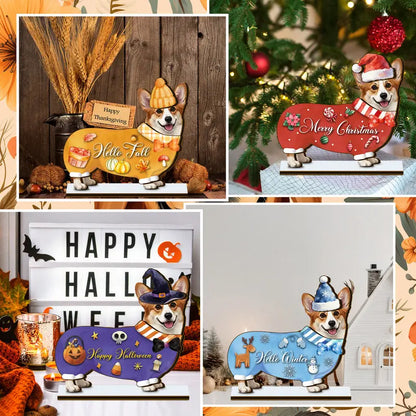 🎁 Unique Personalized Gift for Pet Lovers🐶 Interchangeable Seasonal Dog Decor