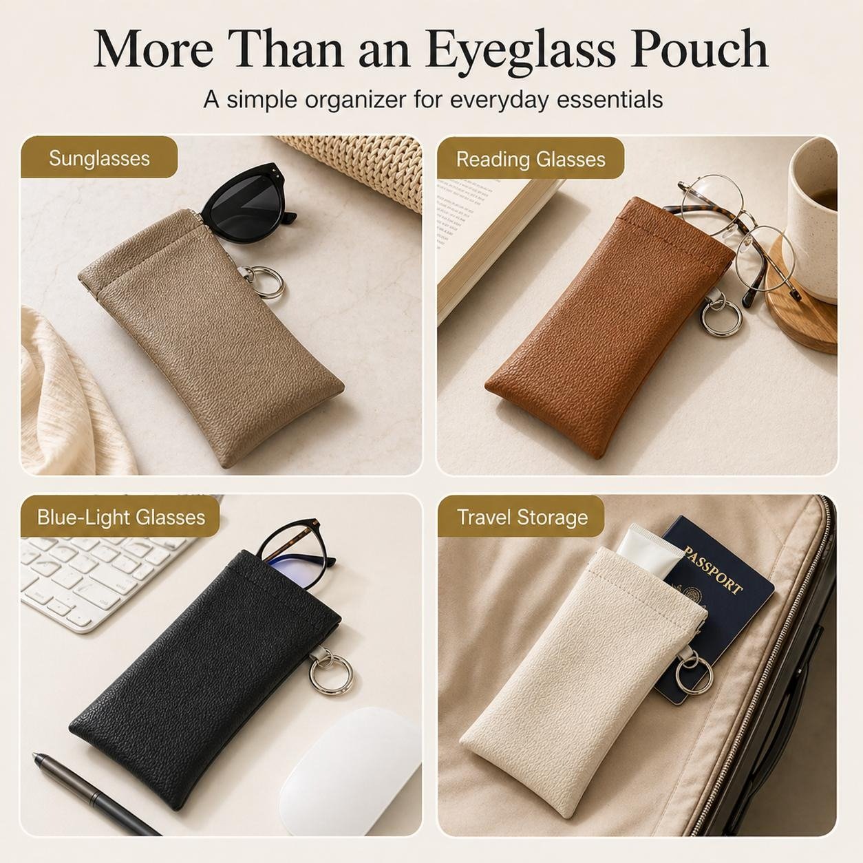 🏆75K+ SOLD!🕶️ Soft PU Leather Sunglasses Pouch