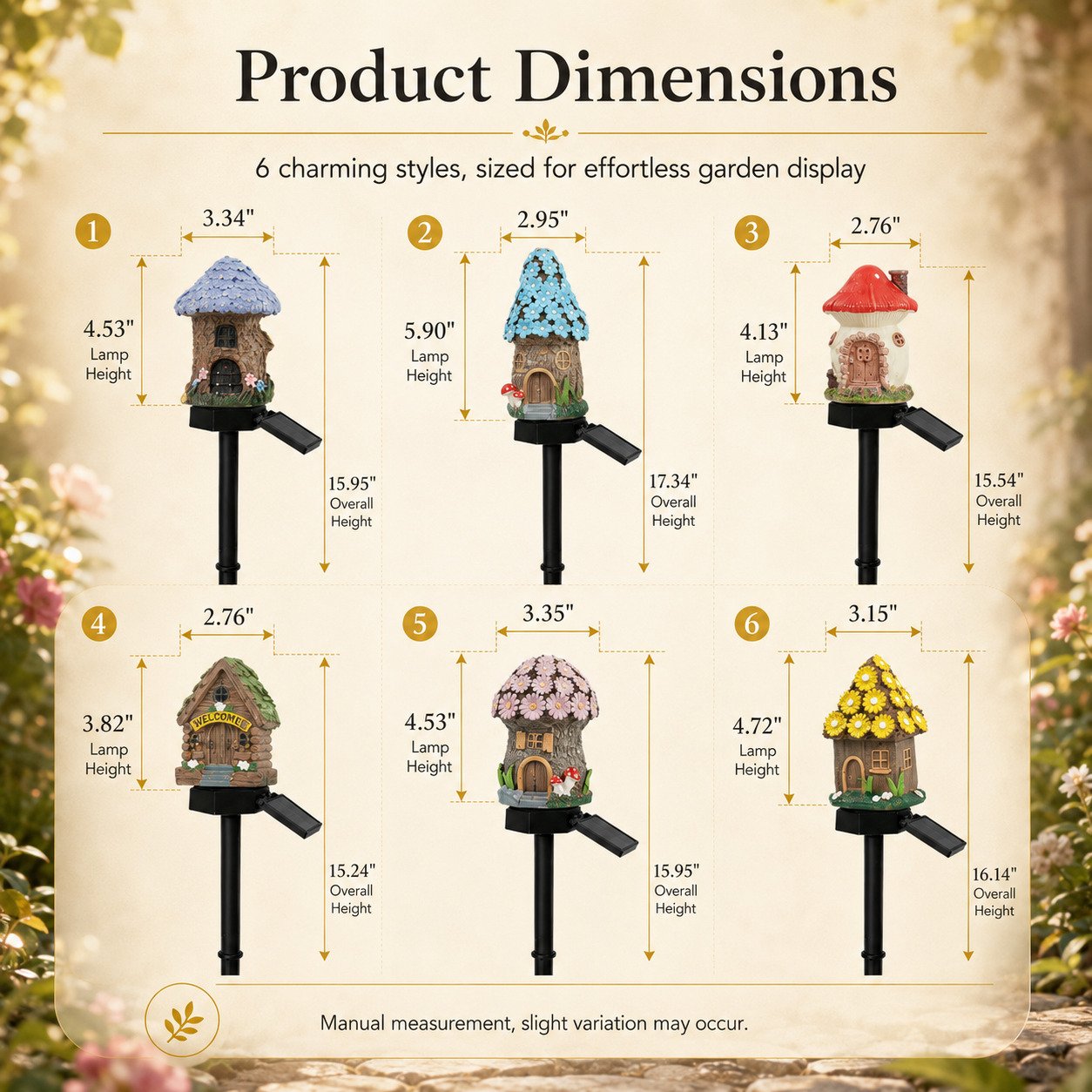 🍄Solar Fairy Tale Mushroom Cottage Garden Light – Whimsical Warm Glow for Paths, Patios & Flower Beds🌙(Buy More Save More)