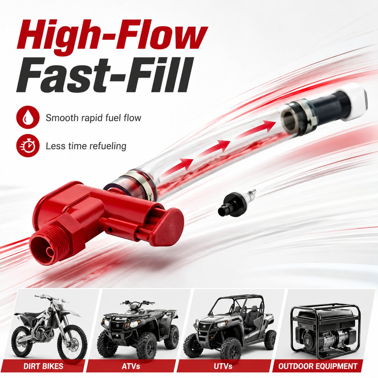 ⛽ High-Flow Trigger Fuel Hose: Spill-Proof Fast-Fill System