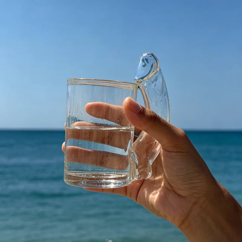 FUN D-CUP SHAPED GLASS COCKTAIL GLASS