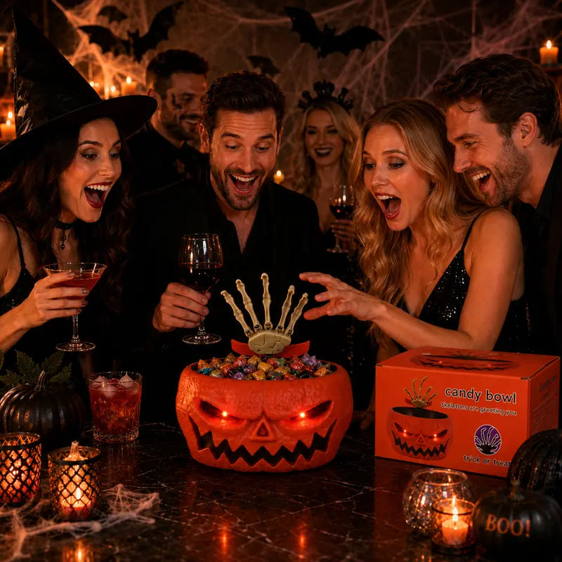 🎃 Funny Jump‑Scare Pumpkin Candy Bowl For Trick-or-Treat Pranking 👻