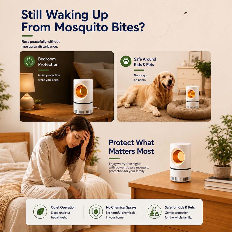 Chemical Free Safe for Kids Pets, Indoor Bedroom Mosquito Killer🦟