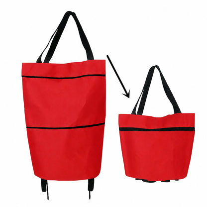 🛒 Large-capacity folding push-pull shopping bag - The perfect choice for large-scale shopping trips