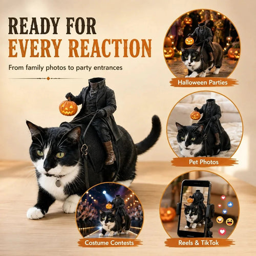 😺The Headless Horseman Rider Pet Costume🎃