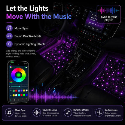 ✨ LED Starlight Car Floor Mats — Light Up Every Drive in Style! 🚗🌌