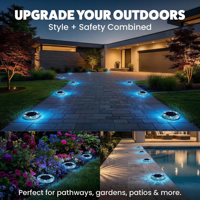 ✨Solar Outdoor Mosaic Disc Lights (4-Pack)