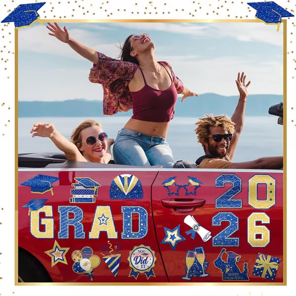 🎓 2026 Grad Car Magnets 🧲 – 20-Piece Set for Celebration Decor (Cars, Fridges & More)