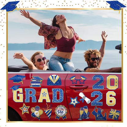 🎓 2026 Grad Car Magnets 🧲 – 20-Piece Set for Celebration Decor (Cars, Fridges & More)