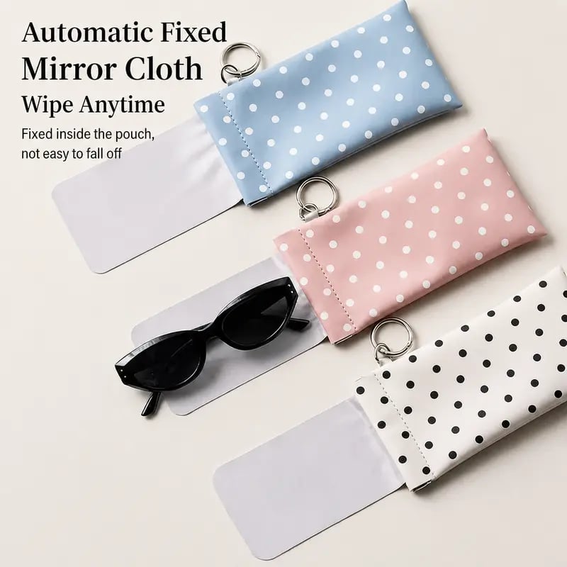 🏆75K+ SOLD!🕶️Soft PU Leather Sunglasses Pouch Elastic Opening Eyeglasses Bag