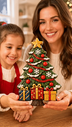 🎄 DIY Christmas Mold & Paint Craft Kit | Reusable 3D Mold with 8 Acrylic Paints, 2 Brushes & Festive Detail Guide 🎨✨