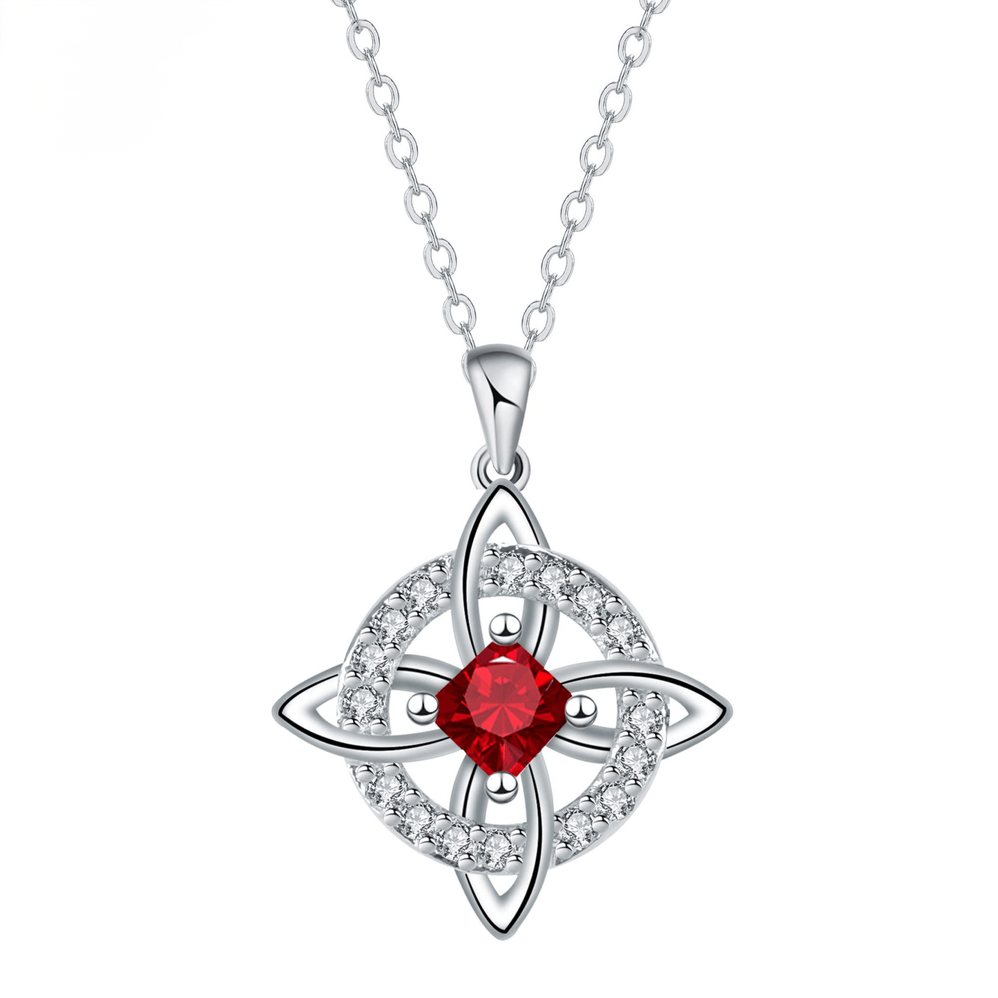 🔮 Personalized Witch’s Knot Birthstone Necklace – Sacred Protection & Luck Talisman ✨