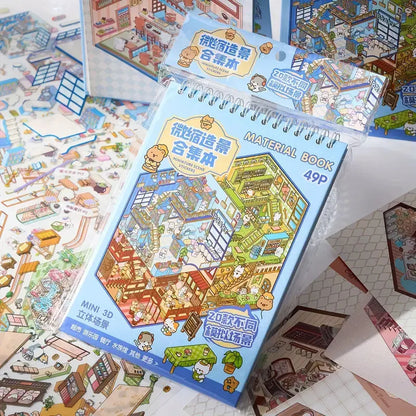 🏙️Create Your Unique Miniature World with Our 3D Scene Sticker Book ✨
