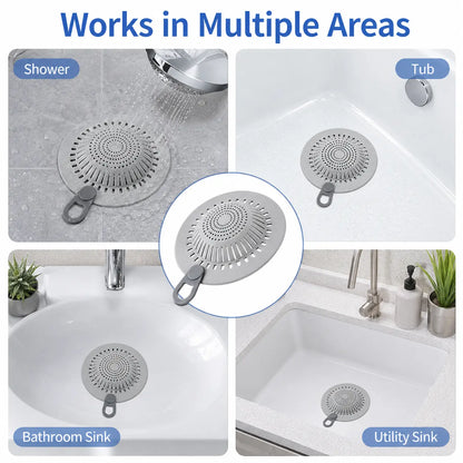 Silicone Hair Catcher Drain Cover – Flexible Shower & Sink Strainer