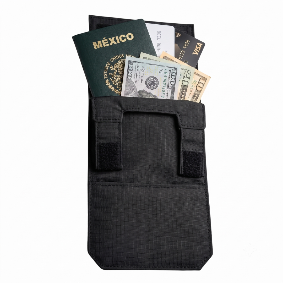Hidden RFID-Blocking Travel Wallet