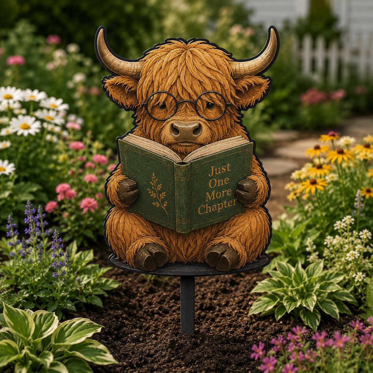 🎉😺🐶Animal Reading Garden Stake📖