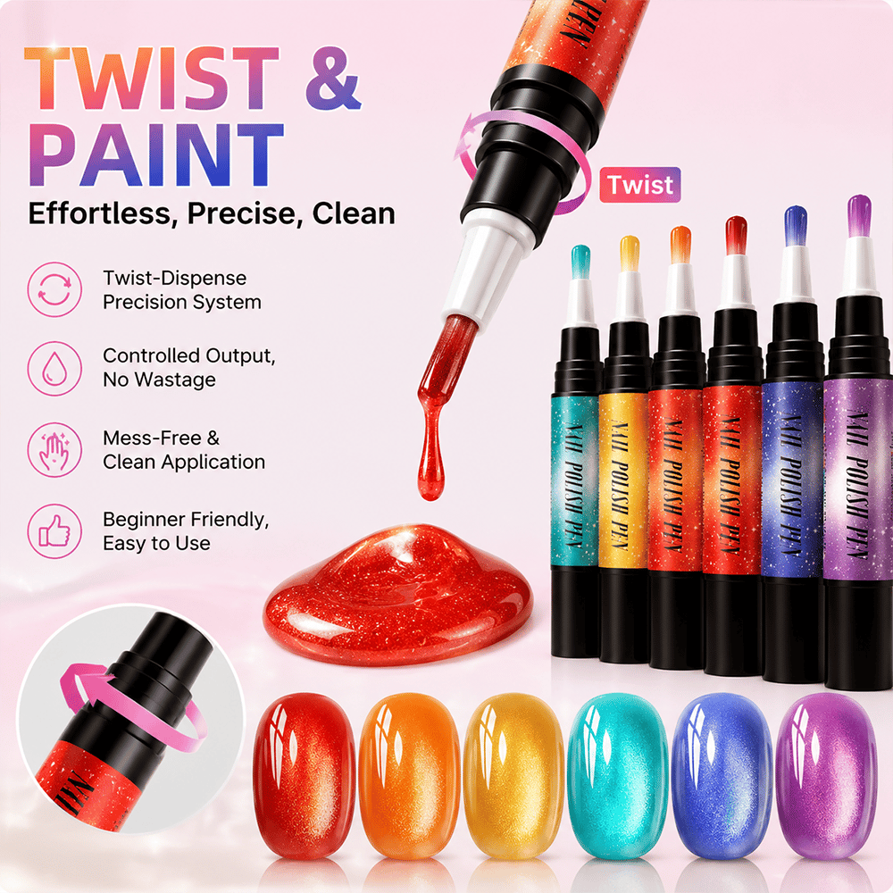 💅 Create Salon-Inspired Nails At Home ✨ 6PCS Gel Nail Art Pen Set