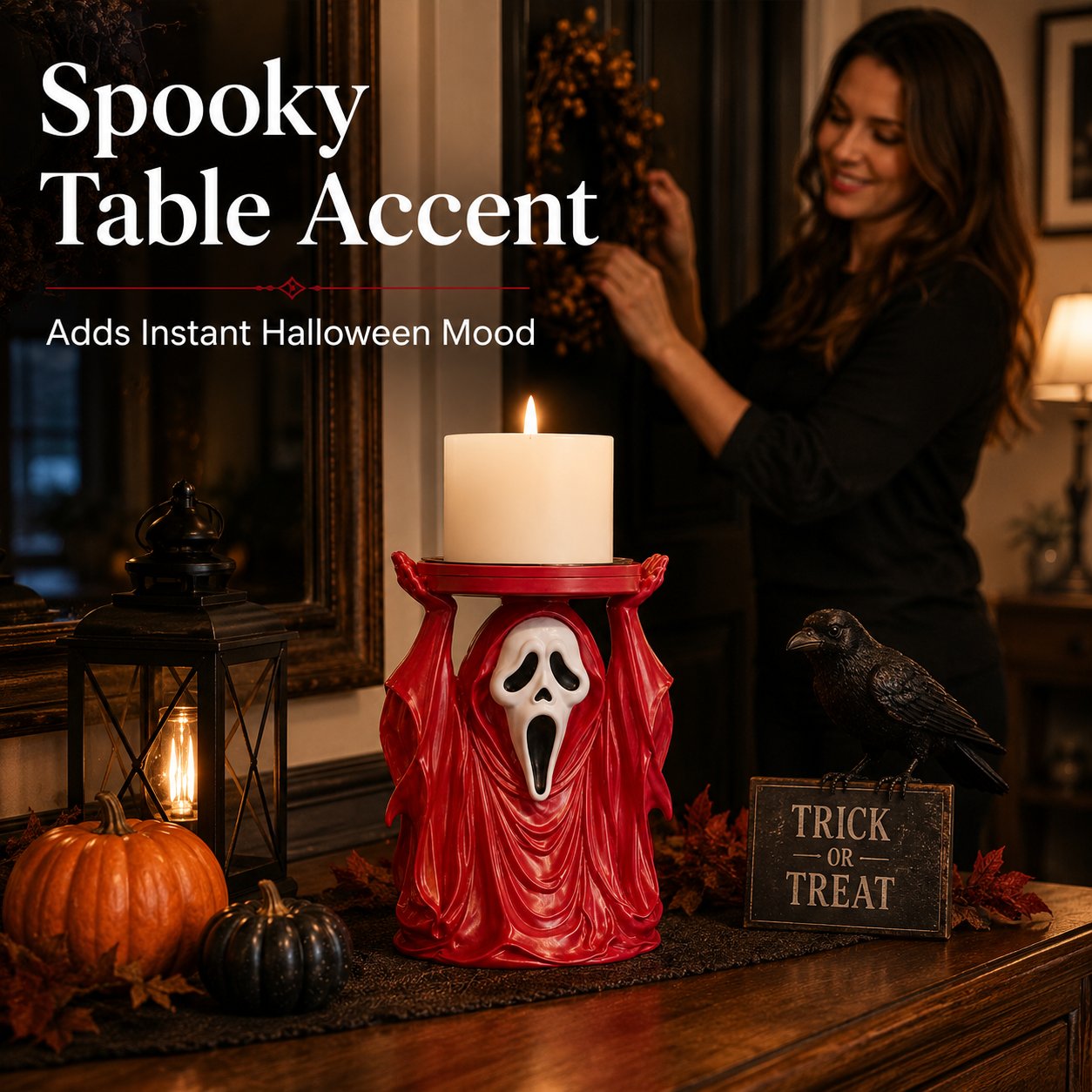 Ghostface Scream Candle Pedestal Holder
