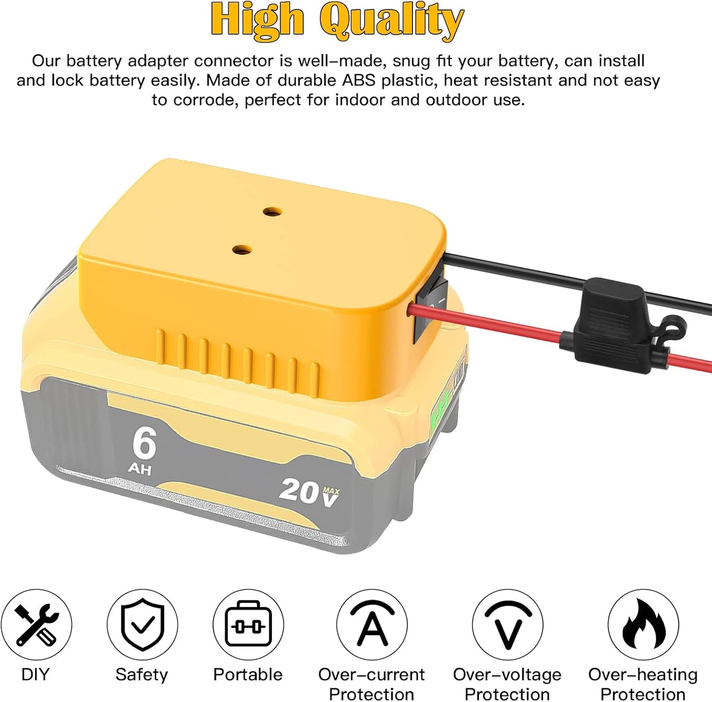 Power Wheels Adapter for Dewalt 20V Battery Adapter Power Wheels Battery Conversion Kit with Switch