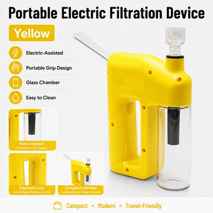 ⚡  Portable Handheld Electric Filtration Device | Compact Glass Chamber Design with Electric-Assisted Operation & 6 Color Options ✨
