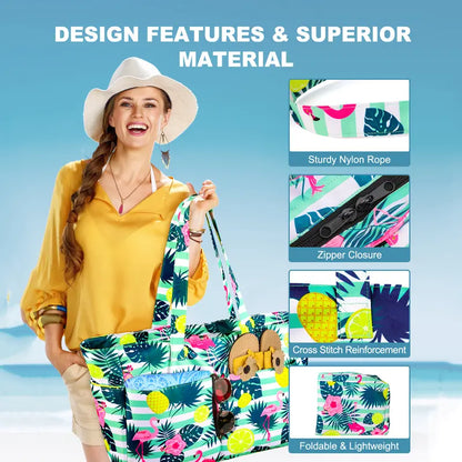 🏖️ Dry & Wet Separated Beach Tote | Durable Spacious Travel Swim Bag🌴