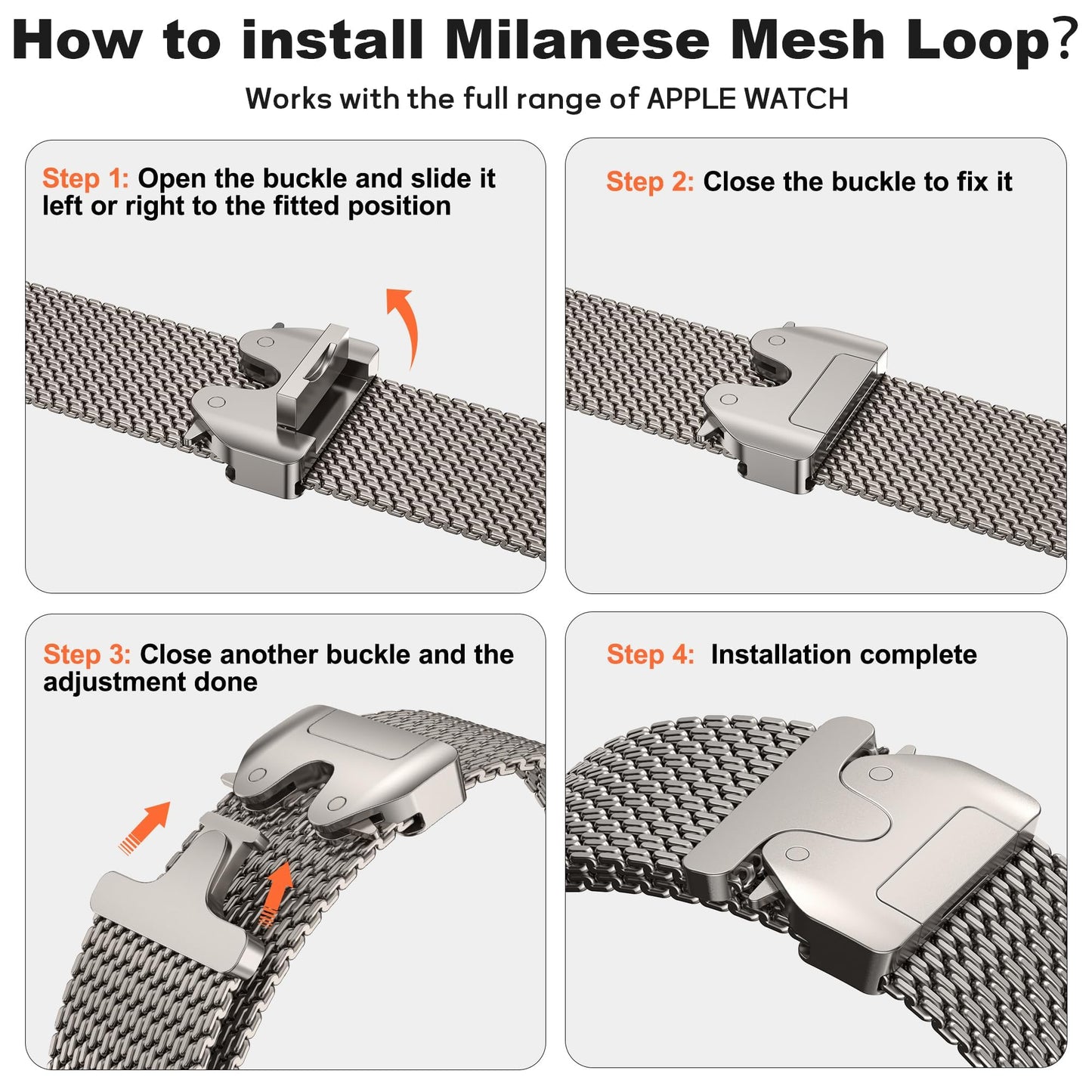 2026 Titanium Milanese Suitable for Apple Watch Band – Apple Watch Ultra 2 & Series 5–10 (49mm)