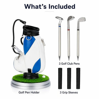 ⛳Bring the Fairway to Your Desk — Golf Pen Holder + 3-Pen Set