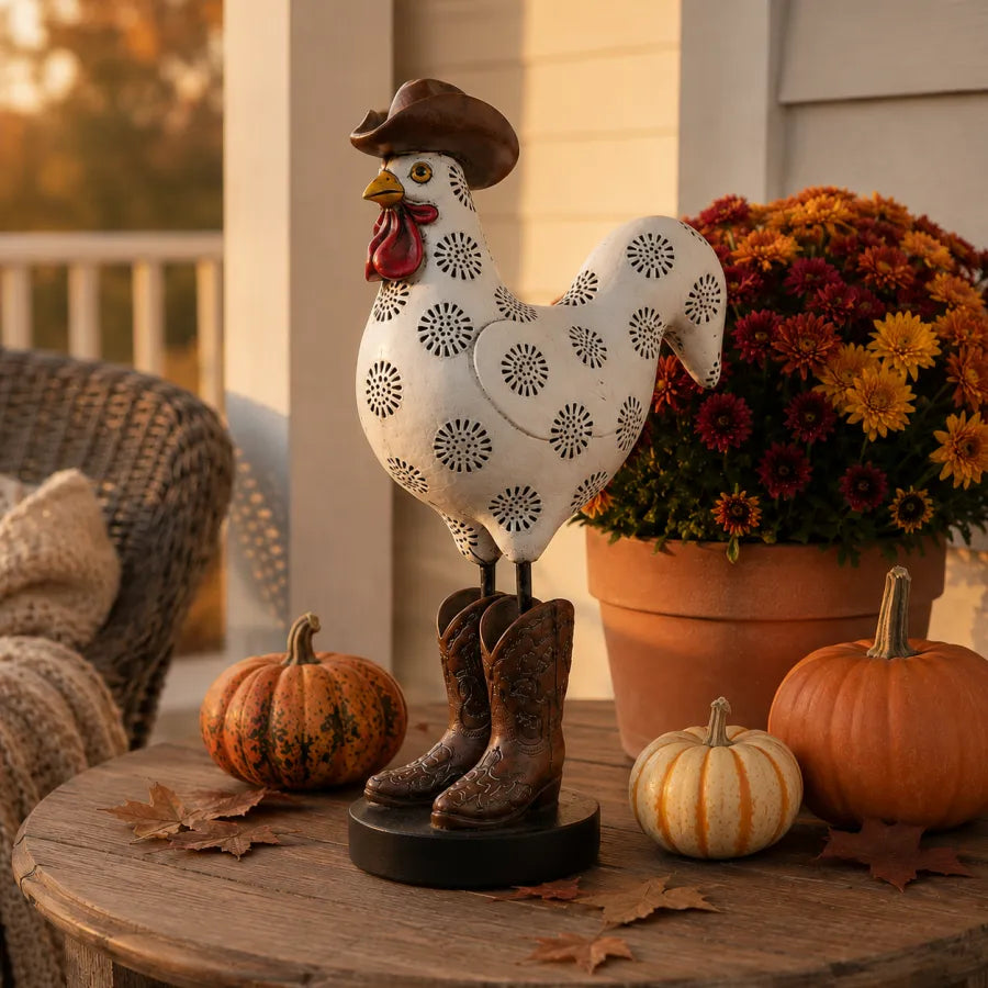 🤎Vintage Cowboy Rooster Sculpture