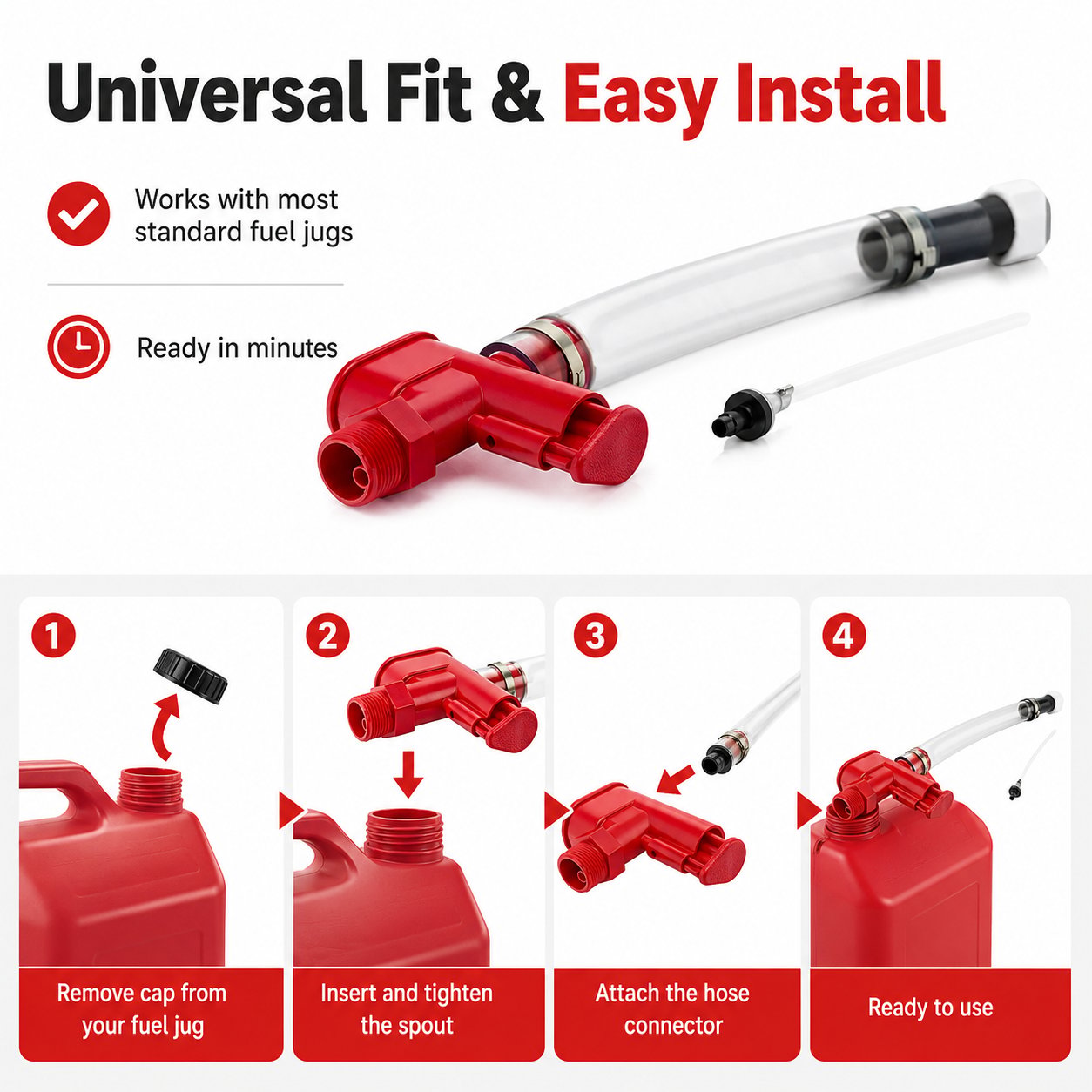 ⛽ High-Flow Trigger Fuel Hose: Spill-Proof Fast-Fill System
