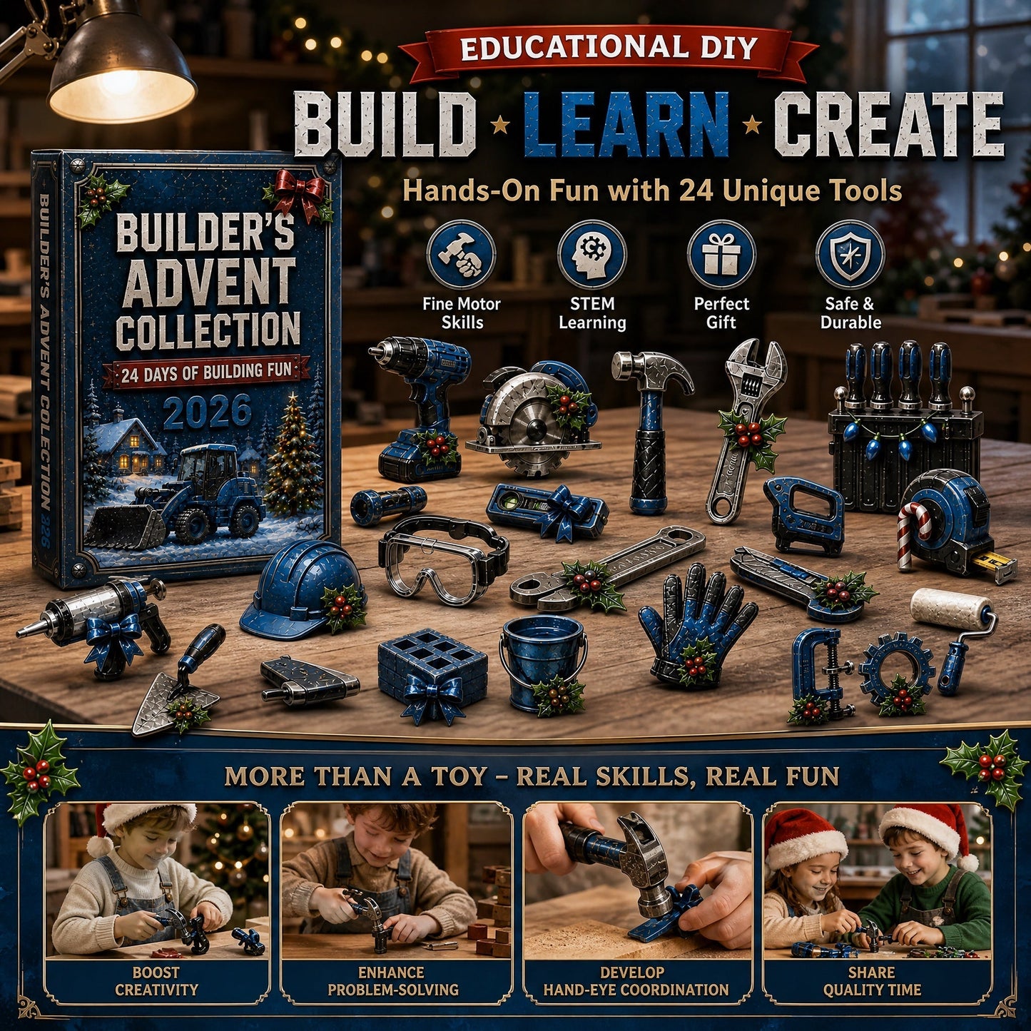 Construction Crew Tools Advent Calendar 2026 - 24-Day Festive Countdown